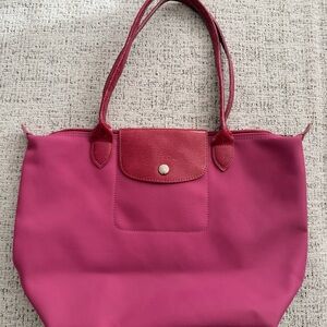 USED Longchamp Raspberry Tote Bag